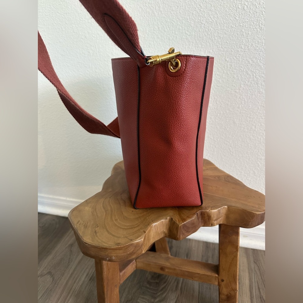 Celine Brick Red Tote with Gold Accents - Picture 8 of 15